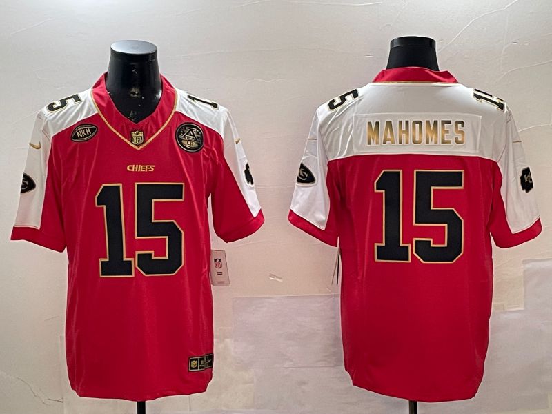 Men Kansas City Chiefs #15 Mahomes Red Thanksgiving three generations 2025 Nike Vapor Limited NFL Jersey style 4->kansas city chiefs->NFL Jersey